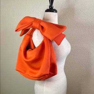 Vibrant Orange Bow‎ Shoulder Bag